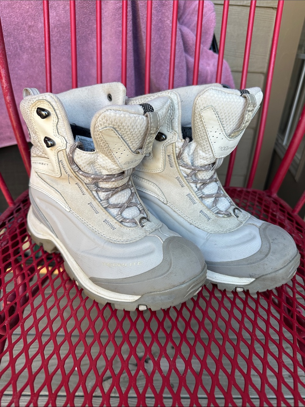 Columbia Women's Cream and Tan Waterproof Winter Boots